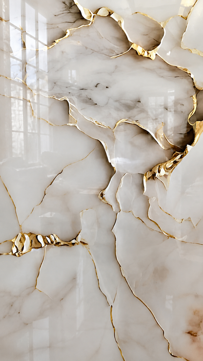 PVC Wandpaneel Fantasy Gold - Hoogglans 120x280x0,3 cm