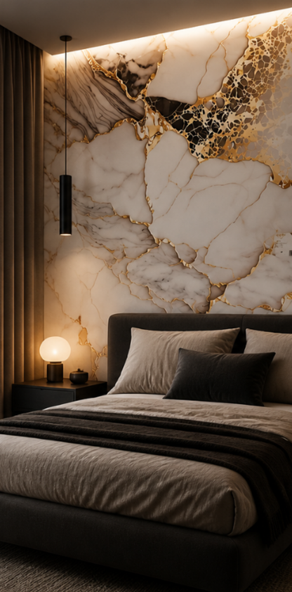 PVC Wandpaneel Fantasy Gold - Hoogglans 120x280x0,3 cm