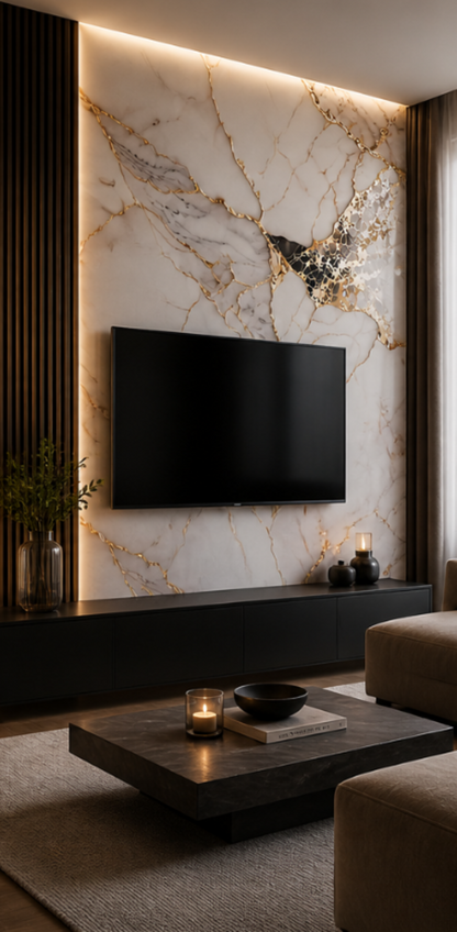 PVC Wandpaneel Fantasy Gold - Hoogglans 120x280x0,3 cm