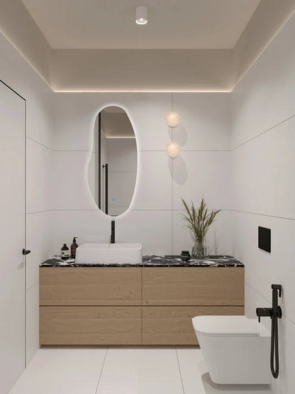 AURA Randloos toiletspiegel / badkamerspiegel met verlichting - 45x100 cm