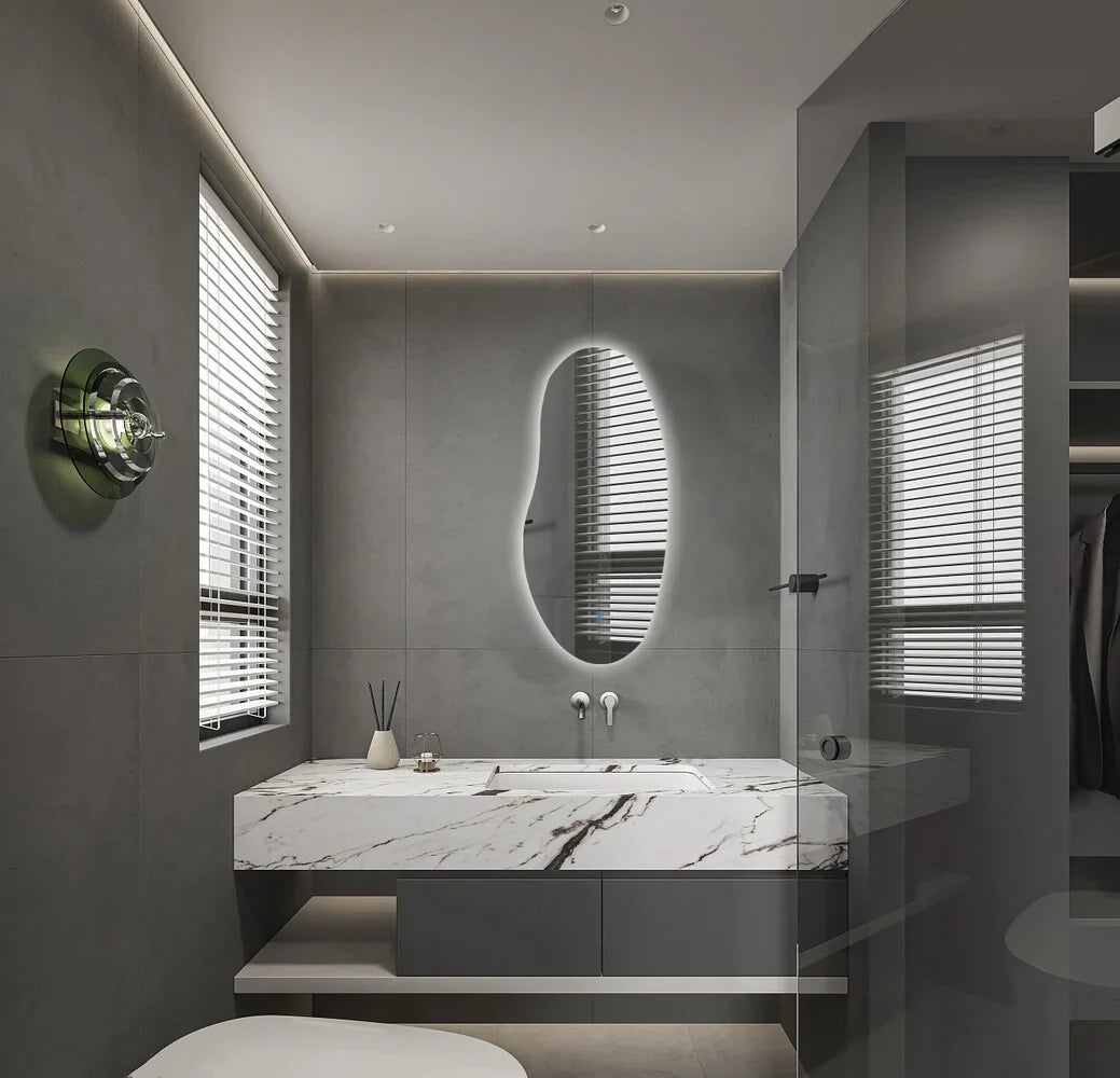 AURA Randloos toiletspiegel / badkamerspiegel met verlichting - 45x100 cm
