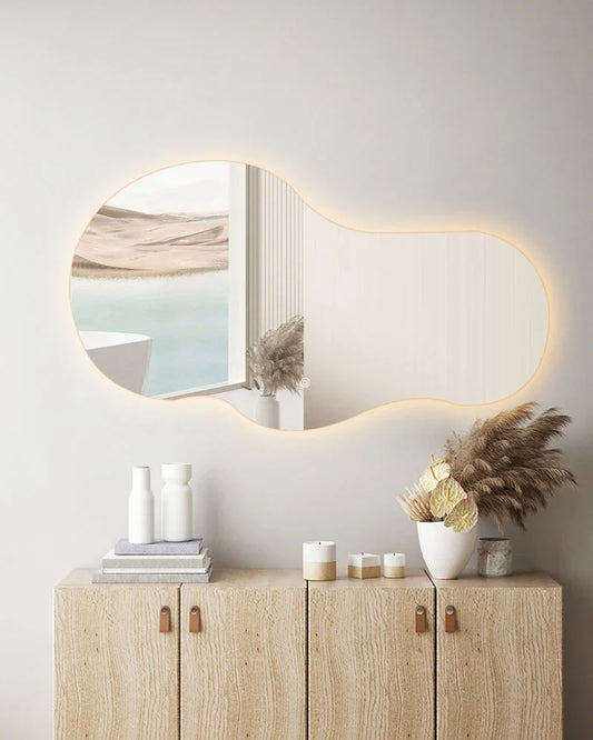 NEBULA Rimless Toilet Mirror / Bathroom Mirror with Lighting - 120 cm