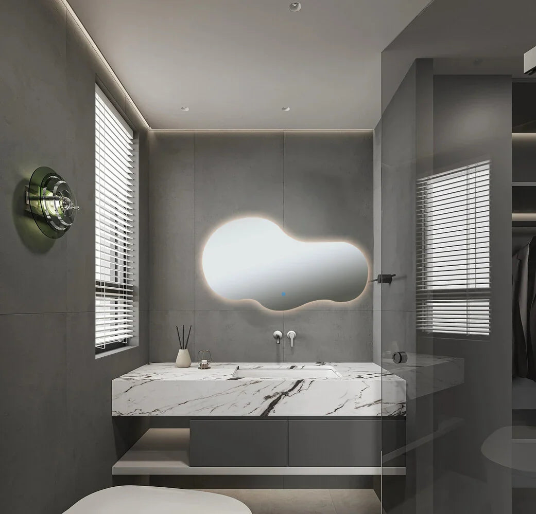 NEBULA Randloos toiletspiegel / badkamerspiegel met verlichting - 80 cm