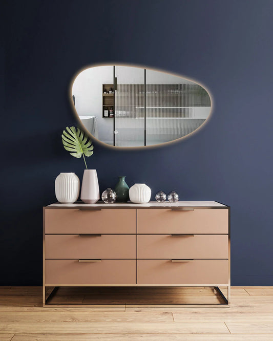 NOVA Rimless toilet mirror / bathroom mirror with lighting - 120 cm