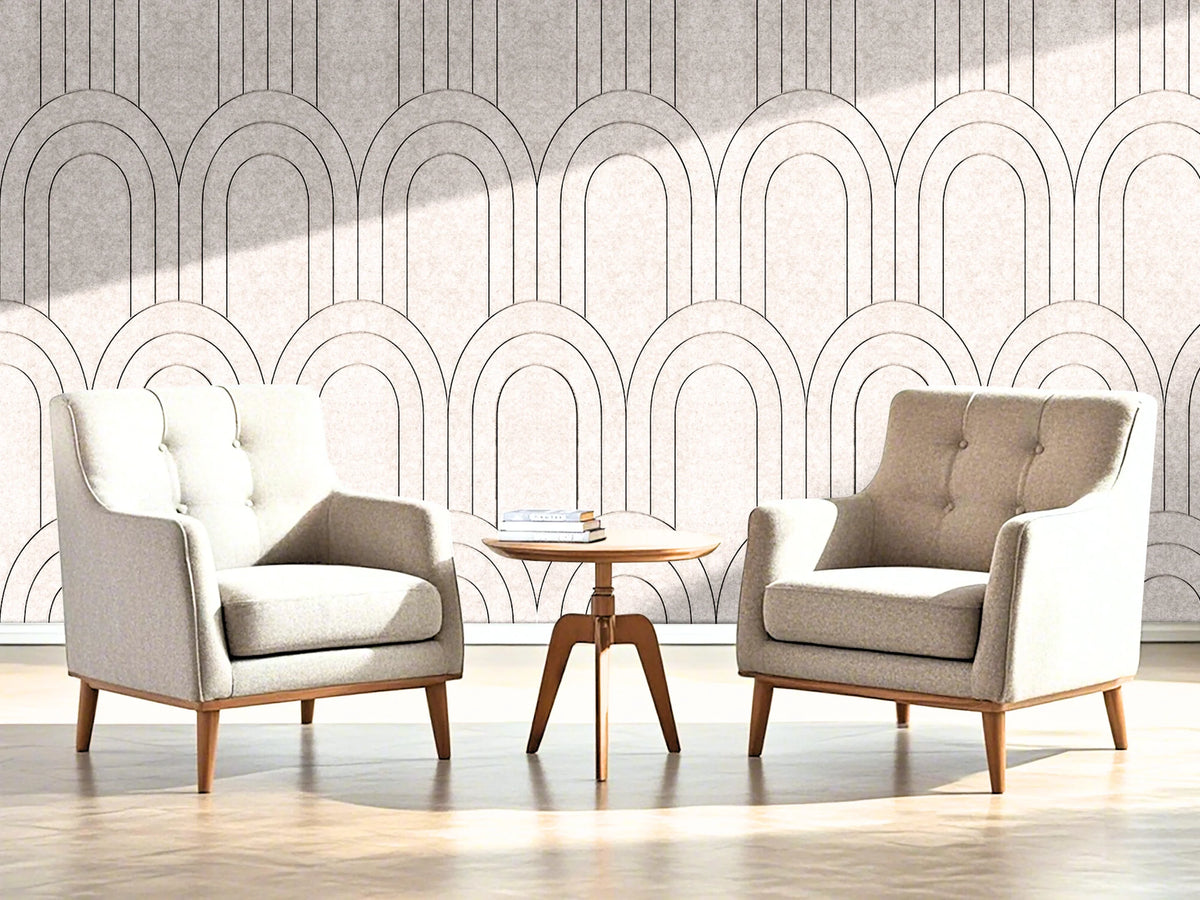 OPPIO Viltpaneel Beige - BAROK - 280x60 cm - Brandvertragend & Geluiddempend
