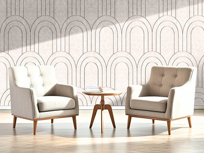 OPPIO Viltpaneel Beige - BAROK - 280x60 cm - Brandvertragend & Geluiddempend