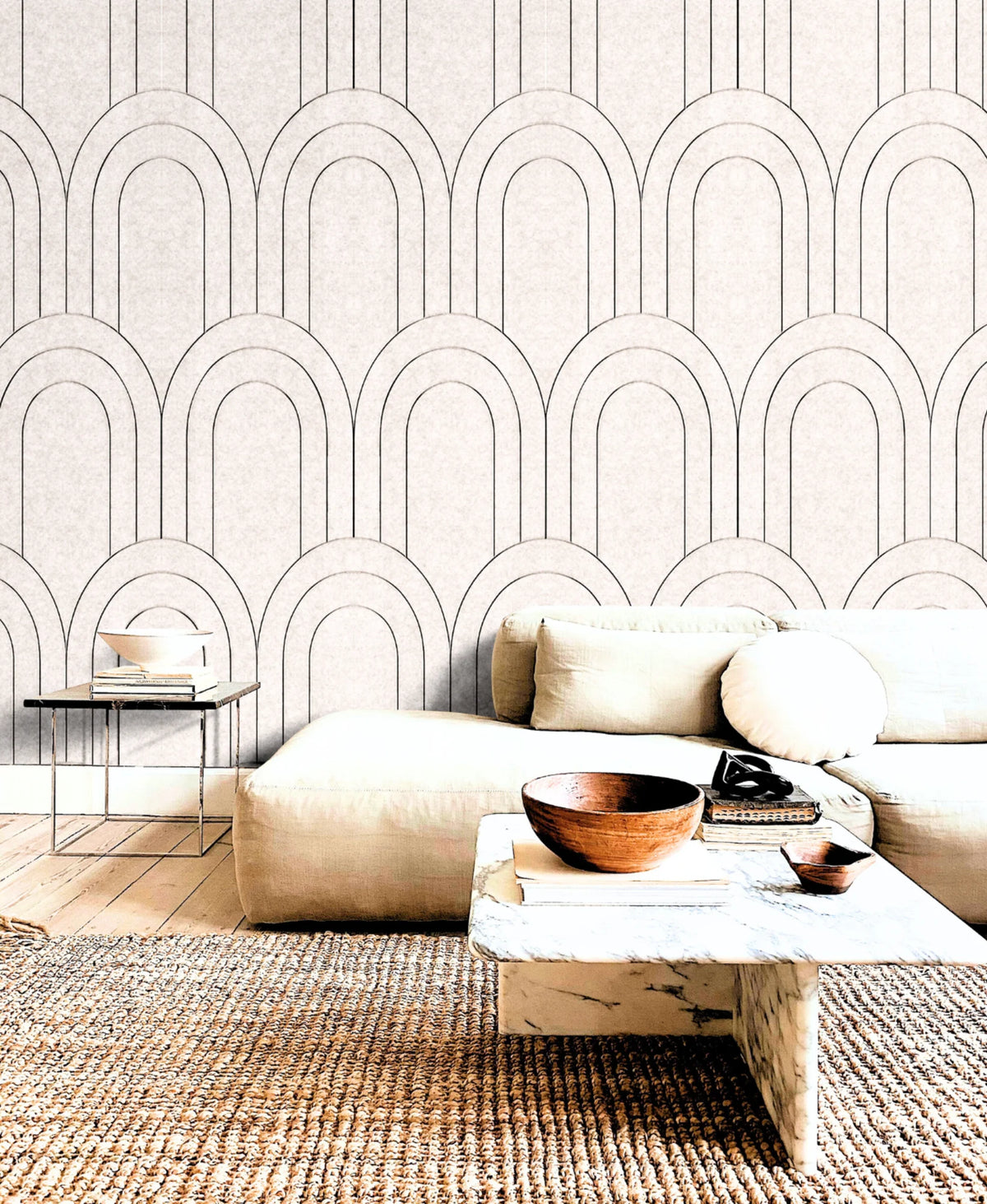 OPPIO Viltpaneel Beige - BAROK - 280x60 cm - Brandvertragend & Geluiddempend