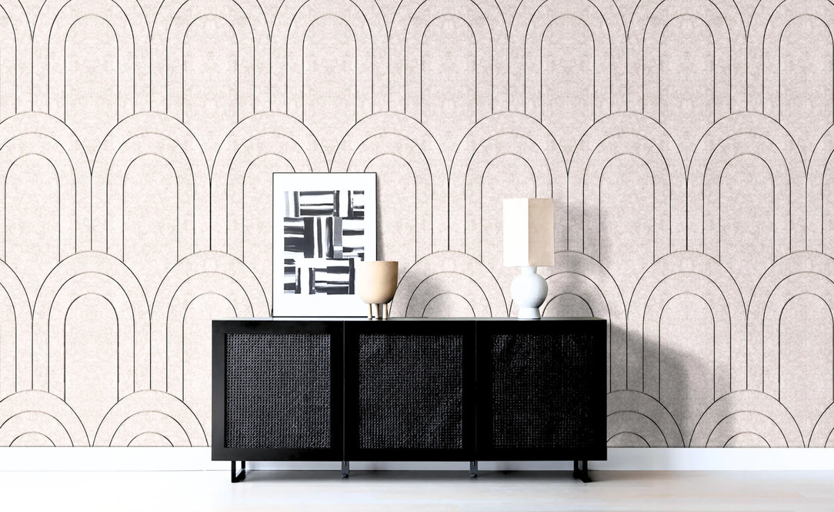 OPPIO Viltpaneel Beige - BAROK - 280x60 cm - Brandvertragend & Geluiddempend