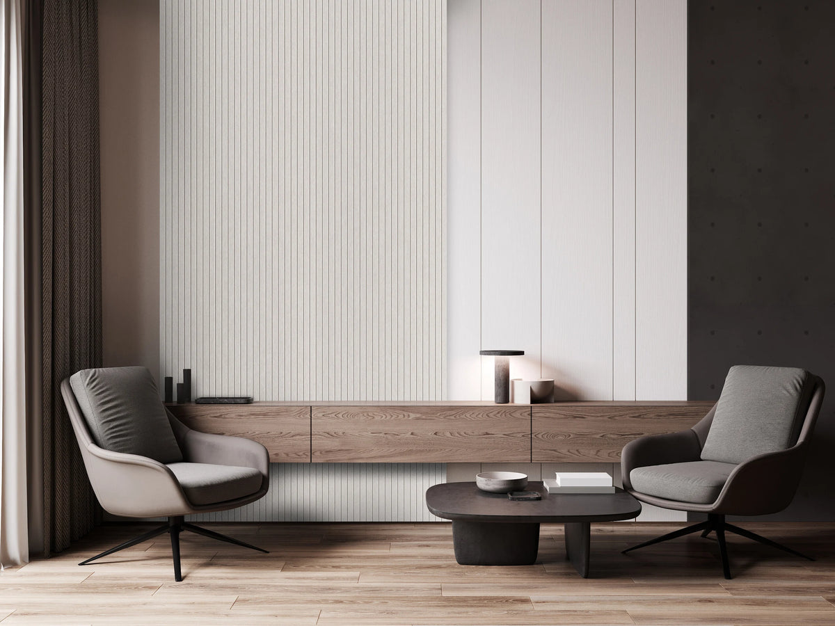 OPPIO Viltpaneel Beige JAPANDI - 280x60 cm - Brandvertragend & Geluiddempend