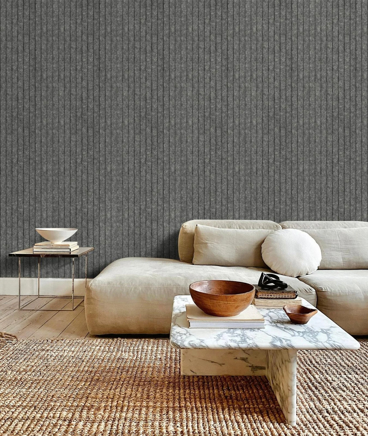 OPPIO Viltpaneel Grijs - JAPANDI - 280x60 cm - Brandvertragend & Geluiddempend