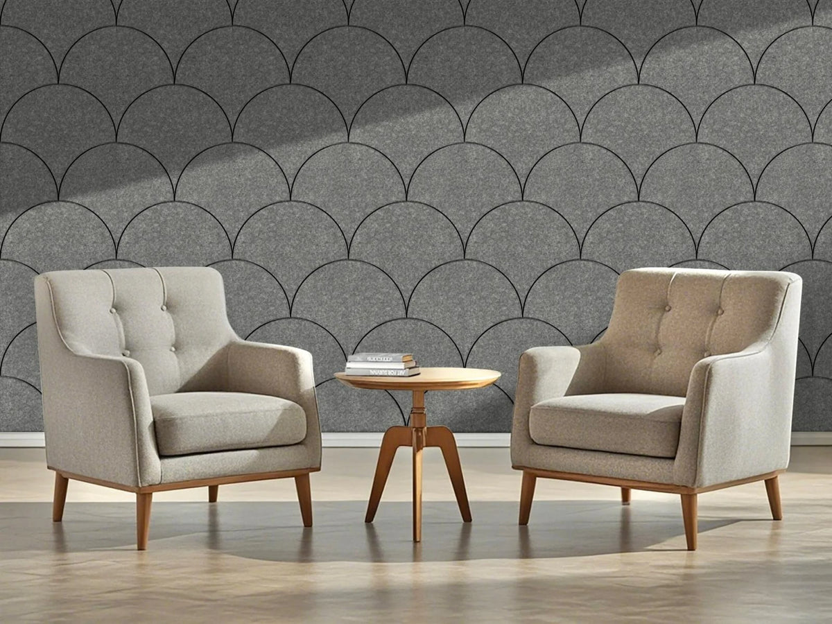 OPPIO Viltpaneel Grijs - SCHRUB - 280x56 cm - Brandvertragend & Geluiddempend