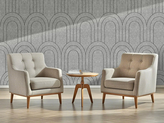 OPPIO Viltpaneel Licht Grijs - BAROK - 280x60 cm - Brandvertragend & Geluiddempend
