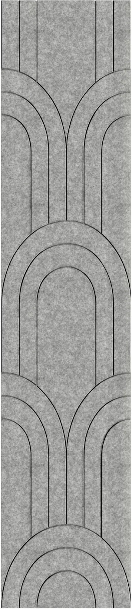 OPPIO Viltpaneel Licht Grijs - BAROK - 280x60 cm - Brandvertragend & Geluiddempend