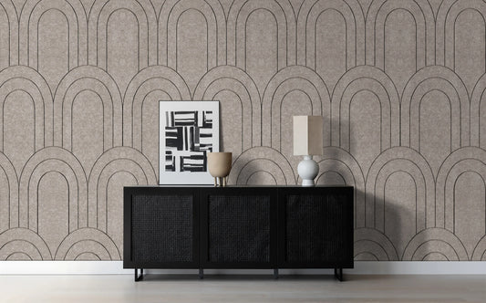 OPPIO Viltpaneel TAUPE - BAROK - 280x60 cm - Brandvertragend & Geluiddempend