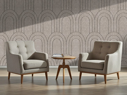 OPPIO Viltpaneel TAUPE - BAROK - 280x60 cm - Brandvertragend & Geluiddempend
