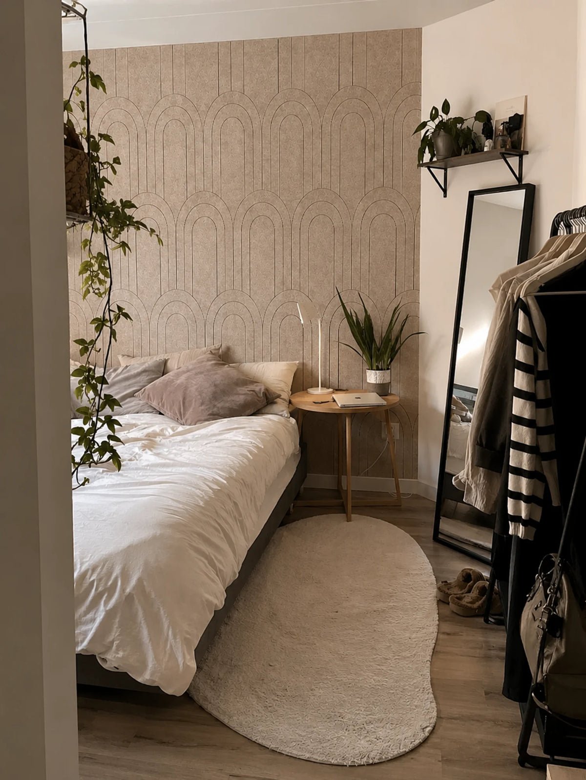 OPPIO Viltpaneel TAUPE - BAROK - 280x60 cm - Brandvertragend & Geluiddempend