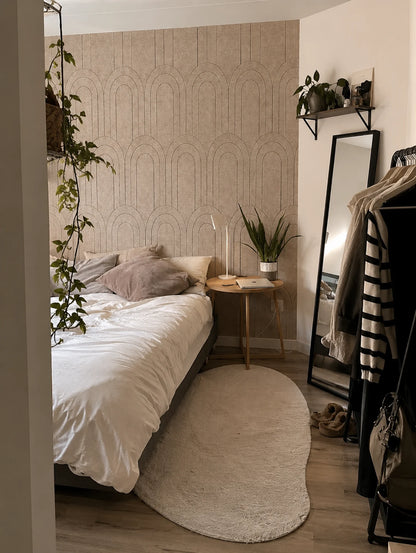 OPPIO Viltpaneel TAUPE - BAROK - 280x60 cm - Brandvertragend & Geluiddempend