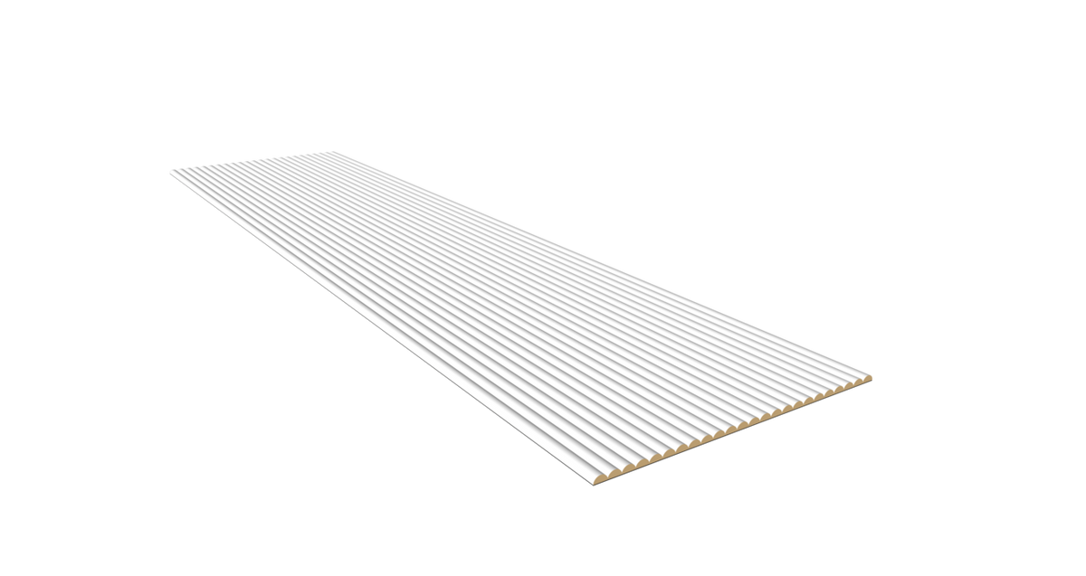 Akoestische Wand Panelen Lattenwand Met Vilt Ronde latten Wit – 270 Cm × 60 Cm