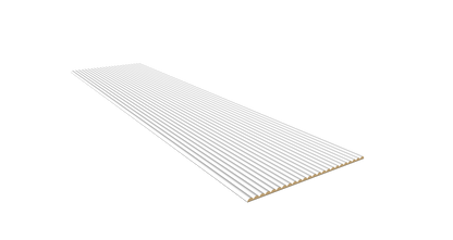 Akoestische Wand Panelen Lattenwand Met Vilt Ronde latten Wit – 270 Cm × 60 Cm