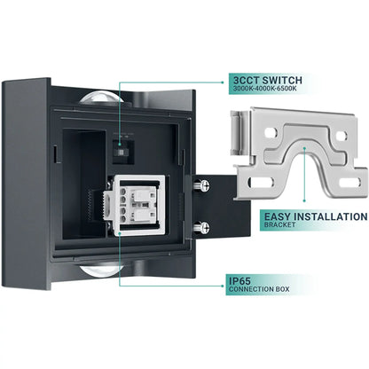 OPPIO SQUARE - Antraciet - Up & Down - LED Wandlamp - Voor Buiten en Binnen