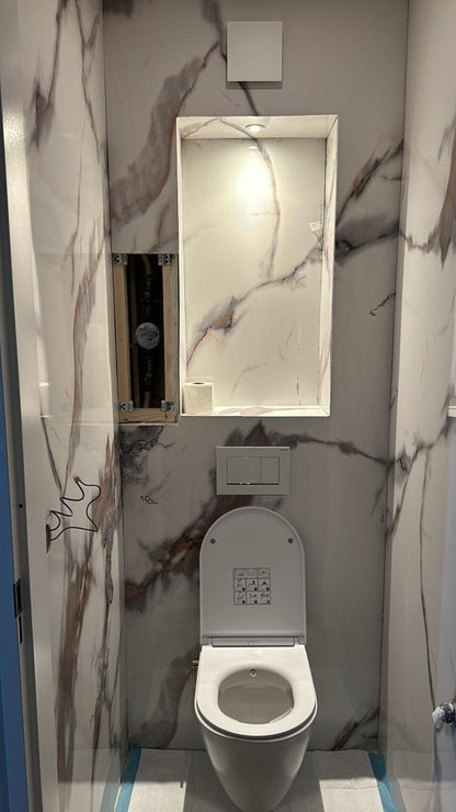 39€ PVC wandpaneel | 122x280x0,3 cm | Calacatta Gold Hoogglans