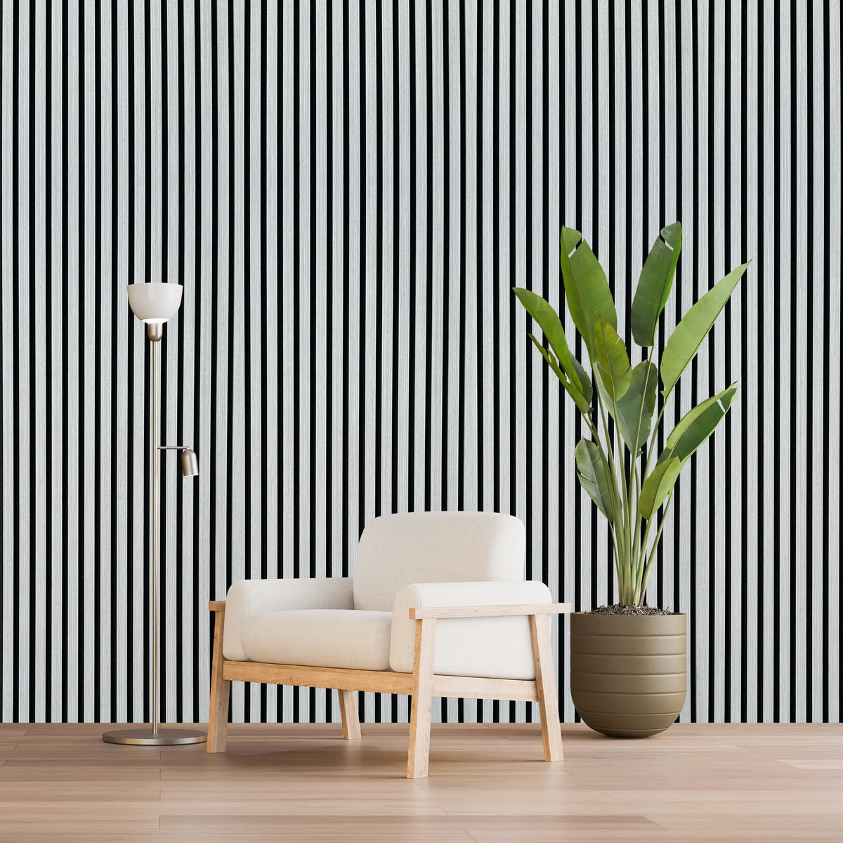 33€ Akoestische wandpaneel WİT (Latten wanden) | 60x270x18 cm| 25 mm latten