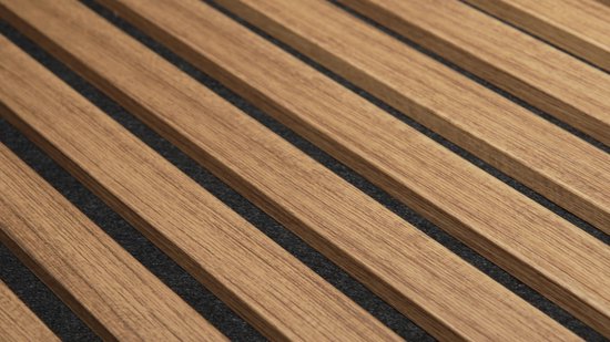 33€ Akoestische wandpaneel (Latten wanden)| 60x280×18cm | Eiken |TEAK 27 mm latten