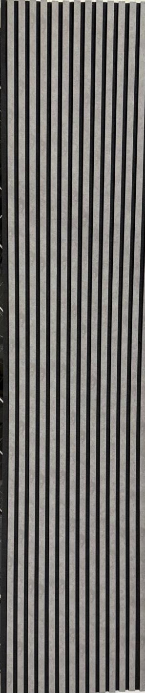 33€ Akoestische Wandpaneel (Latten wanden) | 60x280x18cm | Beton Look Donker Grijs| 25 mm Latten